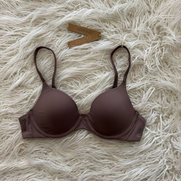 Skims Fits Everybody T-shirt Demi Bra Umber Size 32A - Picture 1 of 7